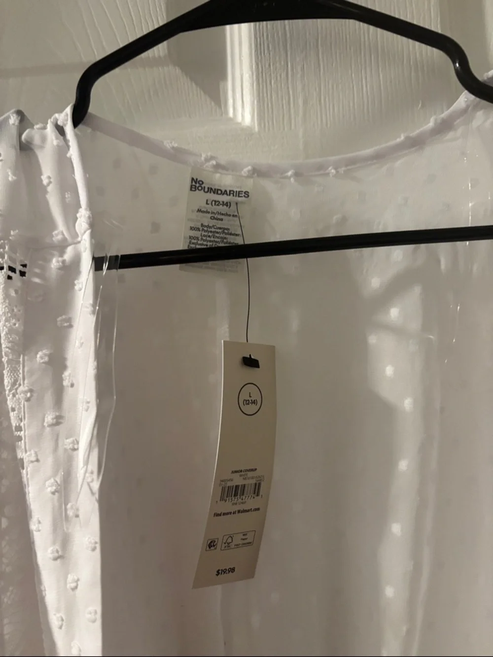 White Swiss Dot Sheer Swim Coverup - Picture 2 of 3